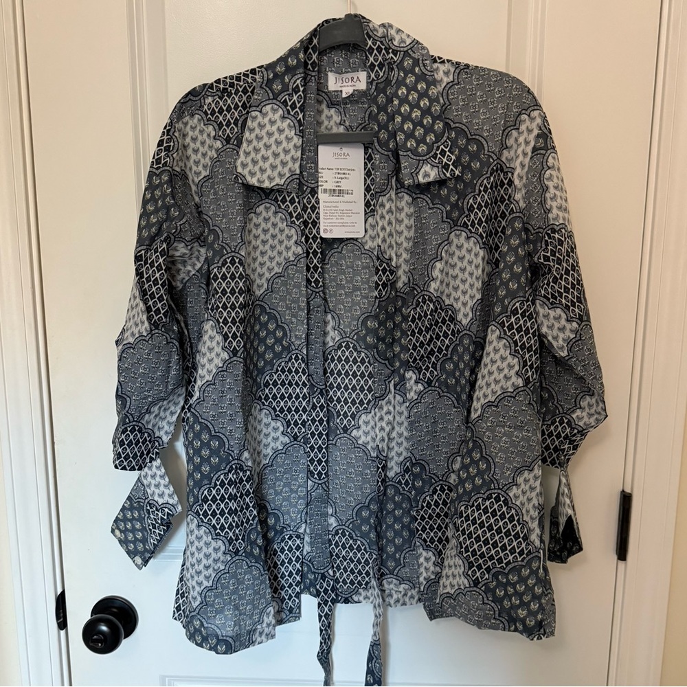 JISORA Tie and Dye Print Jharokha Cotton Shrug - Picture 5 of 12